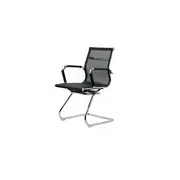 Scaun vizitator off 804, ergonomic, mesh, cadru cromat, 110 kg, negru drm1660