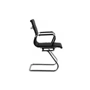 Scaun vizitator off 806, ergonomic, piele ecologica, cadru cromat tip sanie, 110 kg drm1594