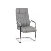 Scaun vizitator de birou off 8115, ergonomic, piele ecologica, cadru cromat tip sanie, 120 kg drm1595