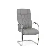 Scaun vizitator de birou off 8115, ergonomic, piele ecologica, cadru cromat tip sanie, 120 kg drm1595