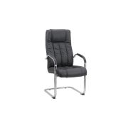 Scaun vizitator de birou off 8115, ergonomic, piele ecologica, cadru cromat tip sanie, 120 kg drm1595