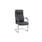 Scaun vizitator de birou off 8115, ergonomic, piele ecologica, cadru cromat tip sanie, 120 kg drm1595