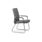 Scaun vizitator si conferinta off 833, solid, piele ecologica, cadru cromat, 120 kg drm8628