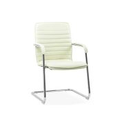 Scaun vizitator off 835, piele ecologica, cadru cromat tip sanie, 120 kg drm1587