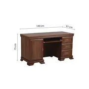 Birou vmb, clasic, 3 sertare, usa, polita tastatura, pal melaminat, insertii mdf, nuc drm10194