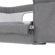 Feedo - Patut co-sleeper, Pliabil, Reglabil in 5 pozitii, Cu laterala detasabila, Include geanta de transport si salteluta, Cu roti, Greutate maxima suportata 9 kg, 0-5 luni, Gri BYN925112