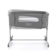Feedo - Patut co-sleeper, Pliabil, Reglabil in 5 pozitii, Cu laterala detasabila, Include geanta de transport si salteluta, Cu roti, Greutate maxima suportata 9 kg, 0-5 luni, Gri BYN925112