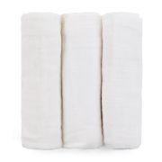 Feedo - Set 3 scutece din muselina, Multifunctionale, Din bumbac certificat Oeko-Tex Standard 100, 68x68 cm, 0 luni+, Alb BYN230202