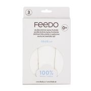 Feedo - Set 3 scutece din muselina, Multifunctionale, Din bumbac certificat Oeko-Tex Standard 100, 68x68 cm, 0 luni+, Alb BYN230202