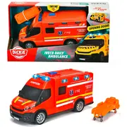 Masina ambulanta dickie toys iveco daily ambulance 1:32 18 cm rosu hubs203713014028