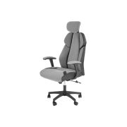 Scaun directorial hm chrono, suport lombar, mecanism de balans, tetiera reglabila, piele ecologica/stofa, 120 kg, gri/negru drm10152