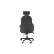 Scaun directorial hm chrono, suport lombar, mecanism de balans, tetiera reglabila, piele ecologica/stofa, 120 kg, gri/negru drm10152