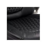 Scaun directorial off 320, piele ecologica, sezut cu arcuri, brate rabatabile, cadru polipropilena, 130 kg, negru drm10073