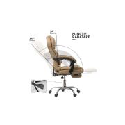 Scaun directorial off 415f, perne duble, stofa, mecanism de balans, suport extensibil picioare, baza metalica, 120 kg drm10065