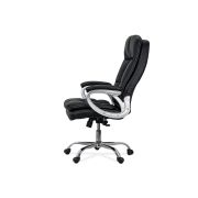 Scaun directorial off 799, robust, piele ecologica, perne duble, baza cromata, mecanism multiblock, 200 kg drm10108