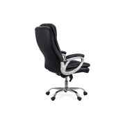 Scaun directorial off 799, robust, piele ecologica, perne duble, baza cromata, mecanism multiblock, 200 kg drm10108