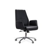 Scaun directorial off 800, durabil, piele ecologica, brate inalte, spatar rabatabil, baza cromata, 200 kg drm10109