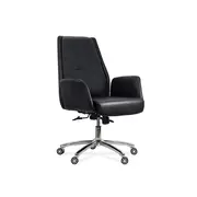 Scaun directorial off 800, durabil, piele ecologica, brate inalte, spatar rabatabil, baza cromata, 200 kg drm10109