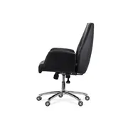 Scaun directorial off 800, durabil, piele ecologica, brate inalte, spatar rabatabil, baza cromata, 200 kg drm10109