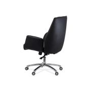 Scaun directorial off 800, durabil, piele ecologica, brate inalte, spatar rabatabil, baza cromata, 200 kg drm10109