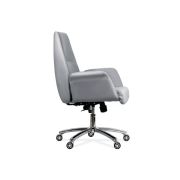 Scaun directorial off 800, durabil, piele ecologica, brate inalte, spatar rabatabil, baza cromata, 200 kg drm10109