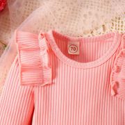 Costumas cu body roz pentru fetite - Lolita MD798-1-de2