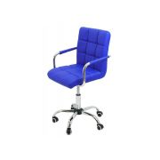 Scaun birou copii off 328, piele ecologica, ergonomic, cu brate, inatime ajustabila, 70 kg, albastru drm10232