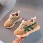 Adidasi crem cu insertii verzi si maro - Any MDmm227-2-p31