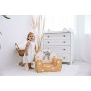 Fotoliu din burete pentru copii Yellow Hearts, Bubaba, 9 luni - 5 ani, Cu Husa detasabila BYN80234