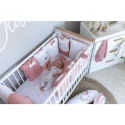 Set lenjerie patut 12 piese, Cu 8 aparatori laterale, Pernuta, Paturica, Husa pentru paturica, Cearceaf pentru saltele 120x60 cm sau 140x70 cm, Bubaba, Sleep Quardian Pink BYN45043