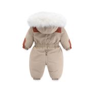 Combinezon crem cu maro din fas impermeabil pentru copii MD915-2-cd