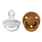 Bibs - set 2 suzete de lux silicon, tetina rotunda, marime universala-haze/caramel bbb150233