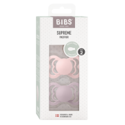 Bibs - set 2 suzete supreme latex, tetina simetrica, 6 luni +-blossom/dusky lilac bbb270422