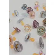 Bibs x liberty - set 2 suzete colour capel latex, tetina rotunda, 0 luni+-fossil grey/mauve bbb11010102