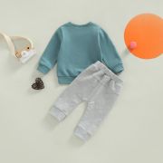 Compleu cu bluzita albastra pentru baietei - Dad's little dude LI905-1-de3