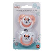 DISNEY MINNIE SET 2 SUZETE ORT0DONTICE DIN SILICON CU CAPAC DE PROTECTIE 0-6 LUNI DNBST13169