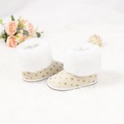 Cizmulite crem cu steluta aurii si blanita alba MBZY2059-sa26