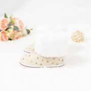 Cizmulite crem cu steluta aurii si blanita alba MBZY2059-sa26