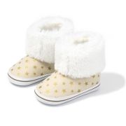 Cizmulite crem cu steluta aurii si blanita alba MBZY2059-sa26