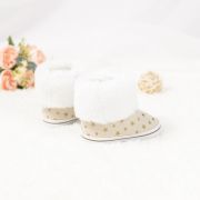 Cizmulite crem cu steluta aurii si blanita alba MBZY2059-sa26