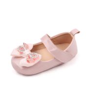 Pantofiori cu fundita cu strasuri, roz, din lac MDBB3029-3-p8