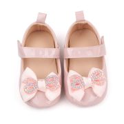 Pantofiori cu fundita cu strasuri, roz, din lac MDBB3029-3-p8