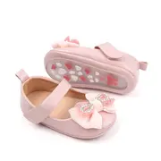 Pantofiori cu fundita cu strasuri, roz, din lac MDBB3029-3-p8