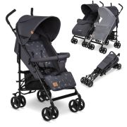 Lionelo - Carucior sport Elia, Cu husa de picioare, Cu plasa de tantari, Conform cu standardul european de securitate EN1888-1, Gri inchis BYNLO-ELIA_GREY_WHITE