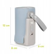 Lionelo - Incalzitor biberoane ThermUp Go Plus, Portabil, Cu aspect elegant, Temperatura constanta pana la 24 h, Incarcare USB, Albastru deschis BYNLOC-THERMUP_GO_PLUS_BLUE_SKY