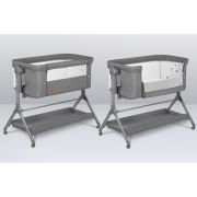Lionelo - Patut co-sleeper Leonie Plus, Pliabil, Cu sistem de leganare, Cu setare unghiulara, Reglabil in 6 pozitii pe inaltime, Conform cu standardele europeane de securitate EN1130 si EN16890, Gri BYNLO-LEONIE_PLUS_GREY_STONE