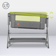 Lionelo - Patut co-sleeper Leonie Plus, Pliabil, Cu sistem de leganare, Cu setare unghiulara, Reglabil in 6 pozitii pe inaltime, Conform cu standardele europeane de securitate EN1130 si EN16890, Gri BYNLO-LEONIE_PLUS_GREY_STONE