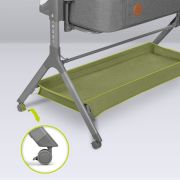 Lionelo - Patut co-sleeper Leonie Plus, Pliabil, Cu sistem de leganare, Cu setare unghiulara, Reglabil in 6 pozitii pe inaltime, Conform cu standardele europeane de securitate EN1130 si EN16890, Gri BYNLO-LEONIE_PLUS_GREY_STONE