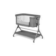Lionelo - Patut co-sleeper Leonie Plus, Pliabil, Cu sistem de leganare, Cu setare unghiulara, Reglabil in 6 pozitii pe inaltime, Conform cu standardele europeane de securitate EN1130 si EN16890, Gri BYNLO-LEONIE_PLUS_GREY_STONE