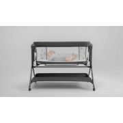 Lionelo - Patut co-sleeper Leonie Plus, Pliabil, Cu sistem de leganare, Cu setare unghiulara, Reglabil in 6 pozitii pe inaltime, Conform cu standardele europeane de securitate EN1130 si EN16890, Gri BYNLO-LEONIE_PLUS_GREY_STONE